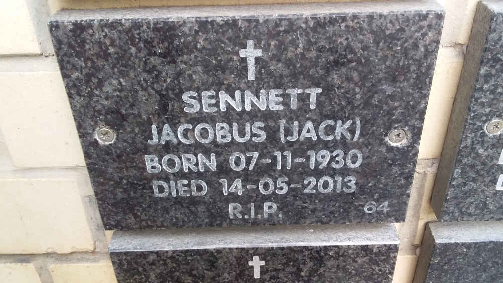 SENNETT Jacobus 1930-2013