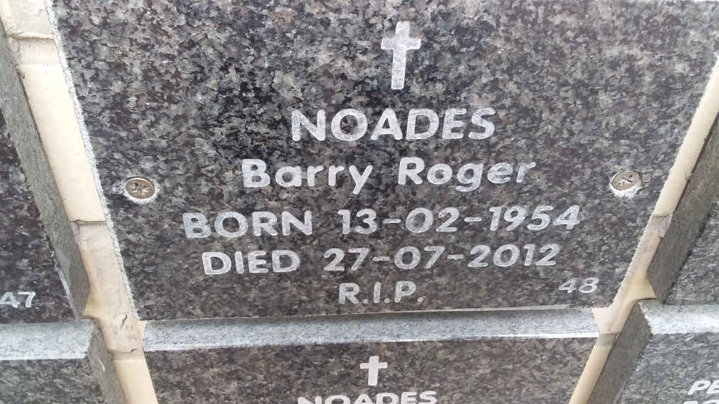 NOADES Barry Roger 1954-2012