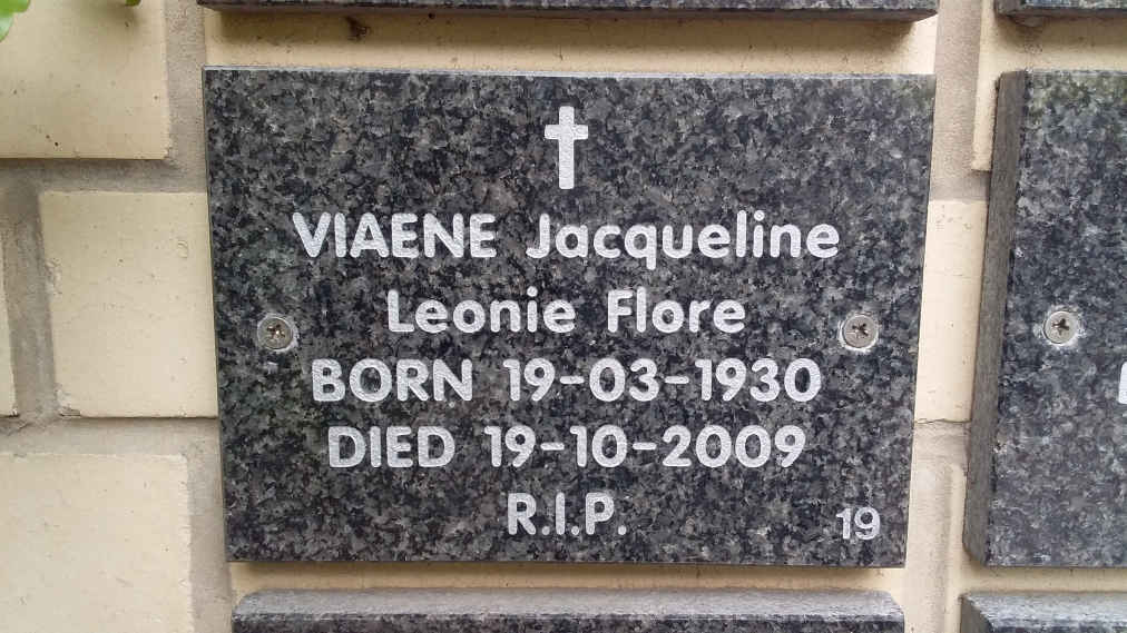 VIAENE Jacqueline Leonie Flore 1930-2009
