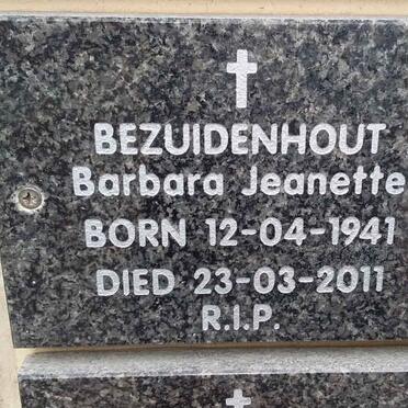 BEZUIDENHOUT Barbara Jeanette 1941-2011
