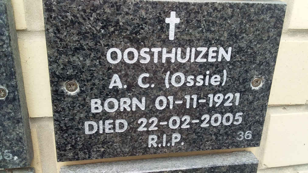 OOSTHUIZEN A.C. 1921-2005