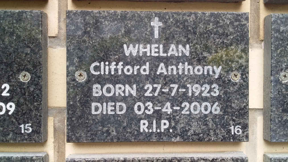 WHELAN Clifford Anthony 1923-2006