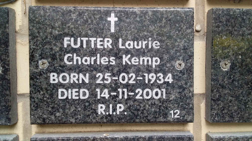 FUTTER Laurie Charles Kemp 1934-2001