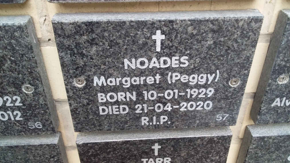 NOADES Margaret 1929-2020