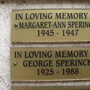 SPERINCK George 1925-1988 :: SPERINCK Margaret-Ann 1945-1947