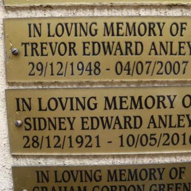 ANLEY Trevor Edward 1948-2007 :: ANLEY Sidney Edward 1921-2016