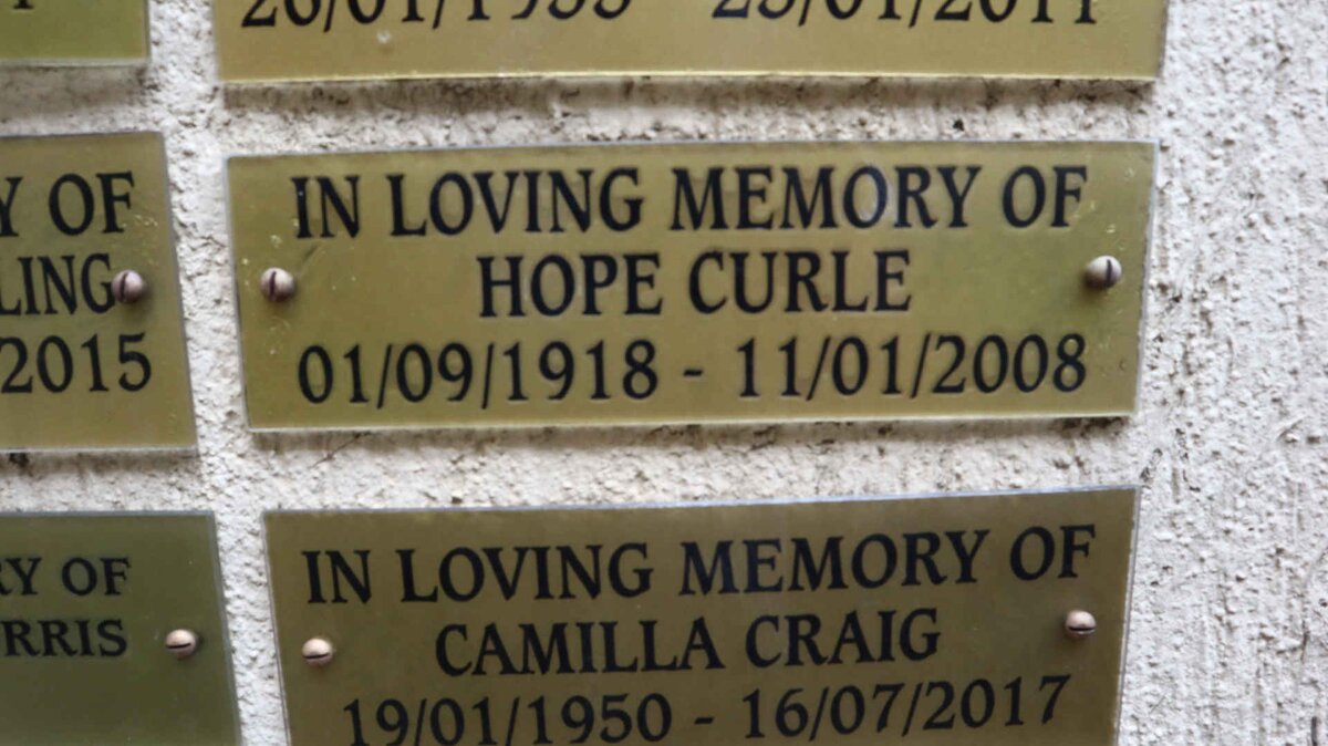 CURLE Hope 1908-2008