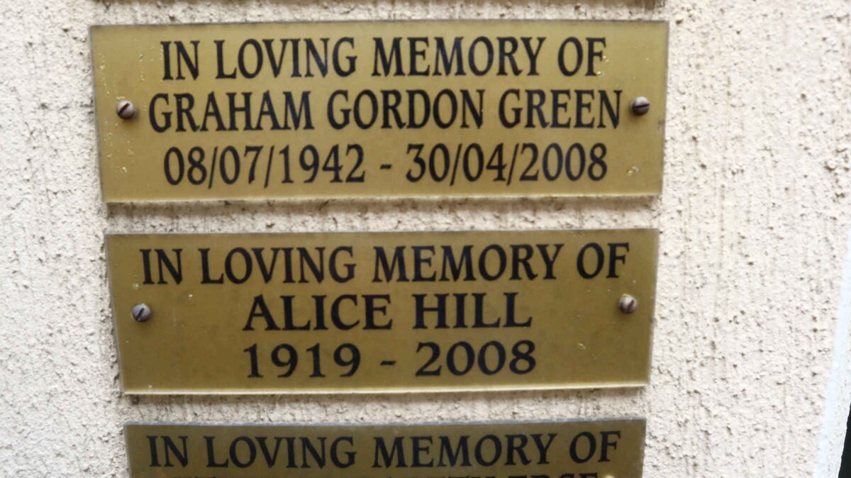 GREEN Graham Gordon 1942-2008 :: HILL Alice 1919-2008