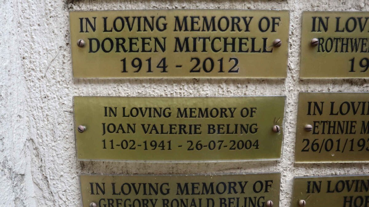 MITCHELL Doreen 1914-2012 :: BELING Joan Valerie 1941-2004 :: BELING Gregory Ronald