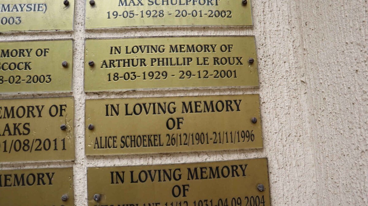 ROUX Arthur Phillip, le 1929-2001 :: SCHOEKEL Alice 1901-1996