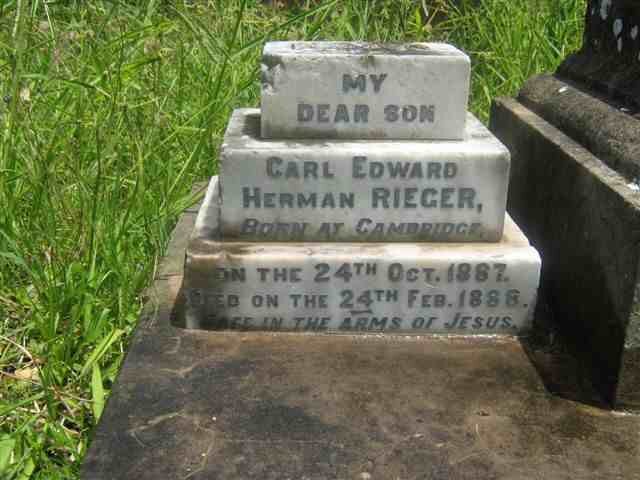 RIEGER Carl Edward Herman 1887-1888