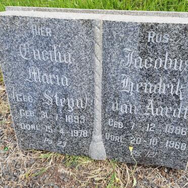 AARDT Jacobus Hendrik, van 1886-1968 &amp; Cucilia Maria STEYN 1893-1978