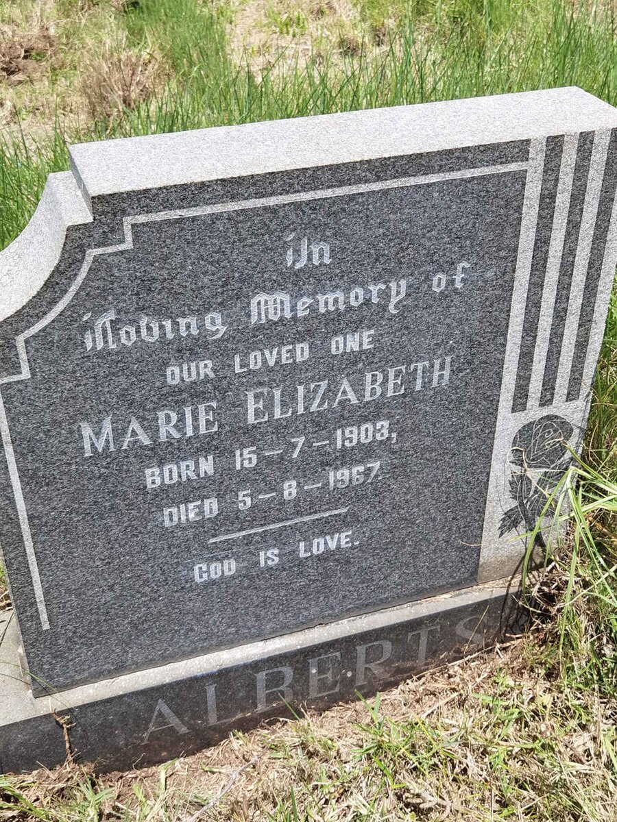 ALBERTS Marie Elizabeth 1903-1967