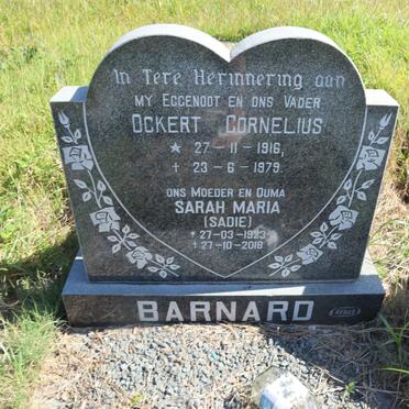 BARNARD Ockert Cornelius 1916-1979 &amp; Sarah Maria 1923-2018