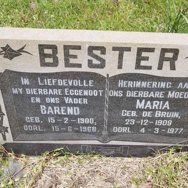 BESTER Barend 1900-1968 &amp; Maria DE BRUIN 1909-1977