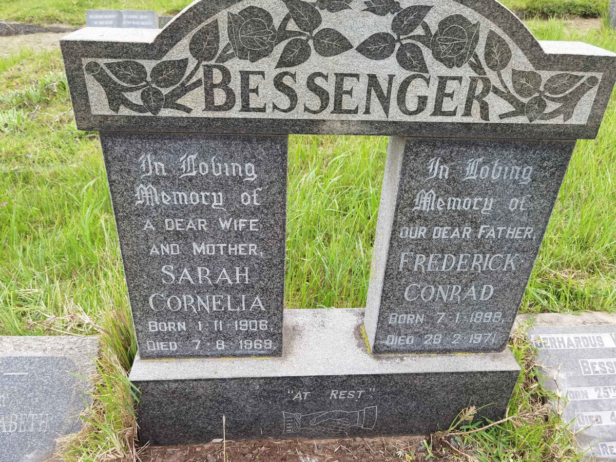 BESSENGER Frederick Conrad 1899-1971 &amp; Sarah Cornelia 1906-1969