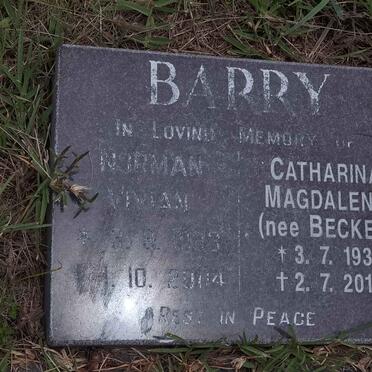 BARRY Norman Vivian 1933-2004 &amp; Catharina Magdalena BECKER 1931-2019