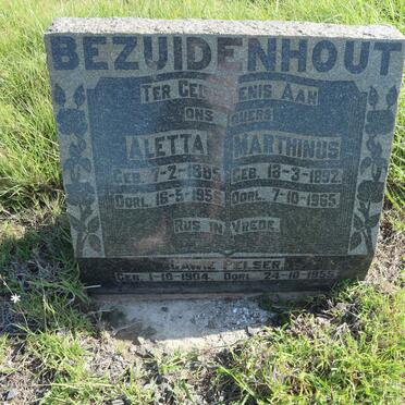 BEZUIDENHOUT Marthinus 1892-1965 &amp; Aletta 1885-1956 :: PELSER Gawie 1904-1955