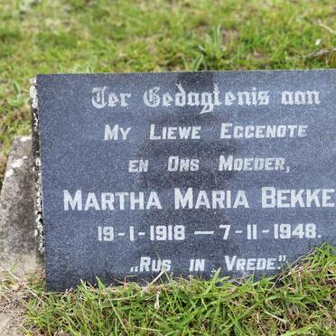 BEKKER Martha Maria 1918-1948