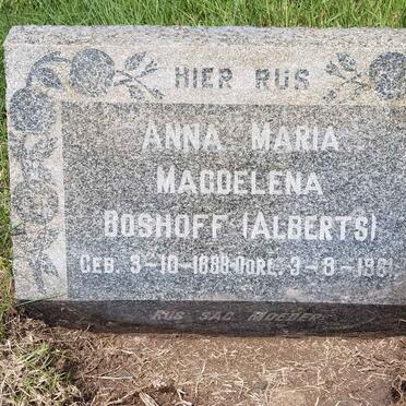 BOSHOFF Anna Maria Magdelena nee ALBERTS 1888-1961