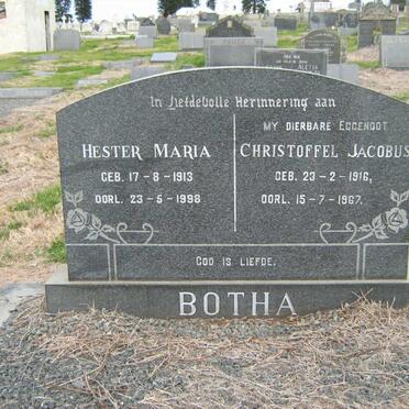 BOTHA Christoffel Jacobus 1916-1967 &amp; Hester Maria 1913-1998