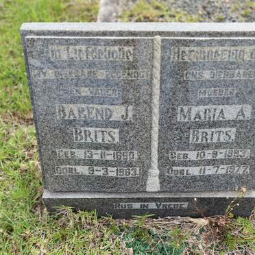 BRITS Barend J. 1890-1963 &amp; Maria A. 1893-1977