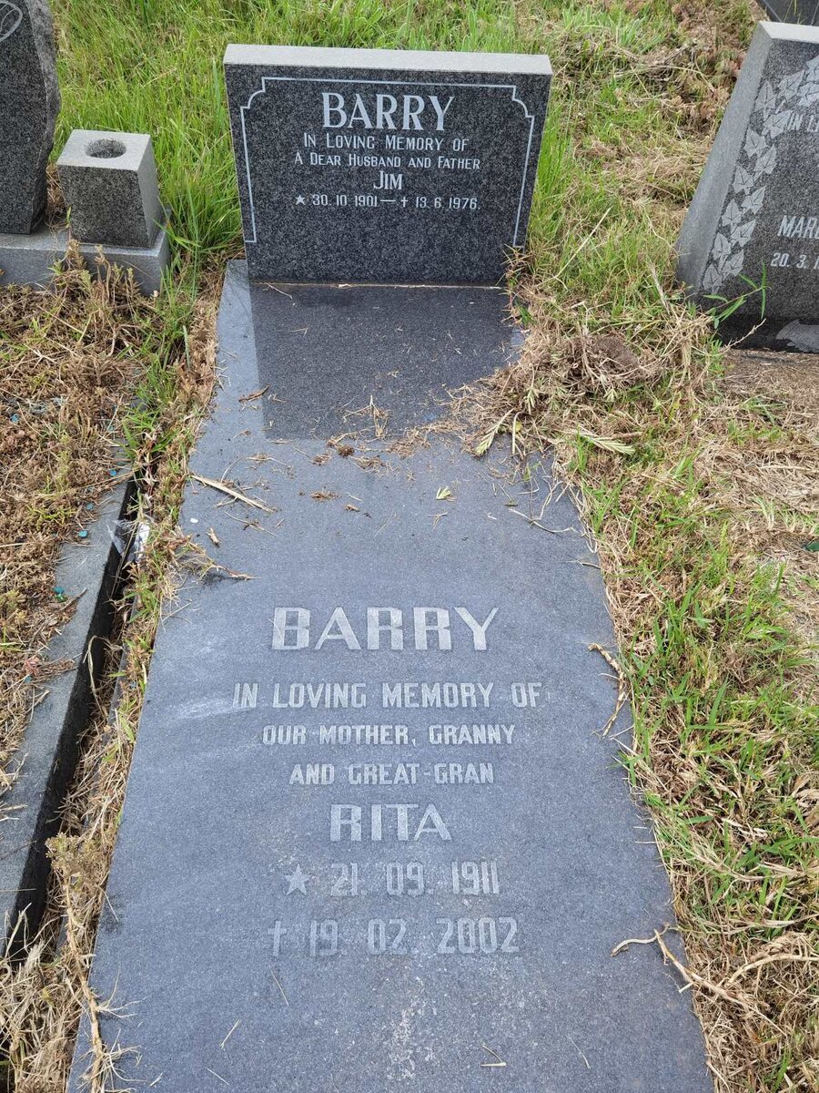 BARRY Jim 1901-1976 &amp; Rita 1911-2002