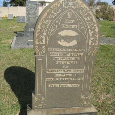 BOWLES John Henry -1916 &amp; Margaret Maria -1918
