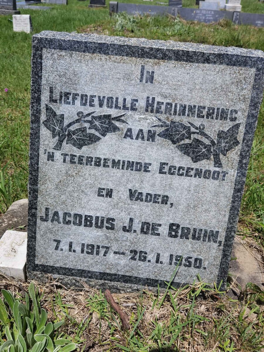 BRUIN Jacobus J., de 1917-1950