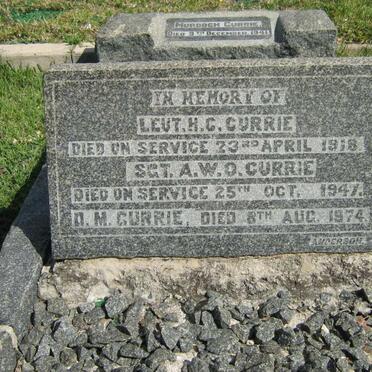 CURRIE H.C. -1918 :: CURRIE A.W.O. -1947 :: CURRIE D.M. -1974
