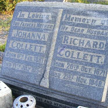 COLLETT Richard 1871-1948 &amp; Johanna 1881-1954