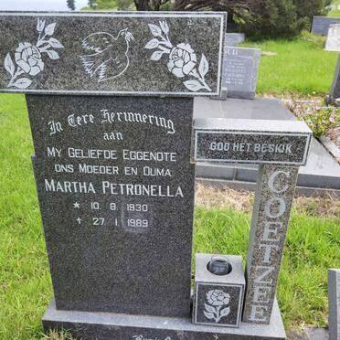 COETZEE Martha Petronella 1930-1989