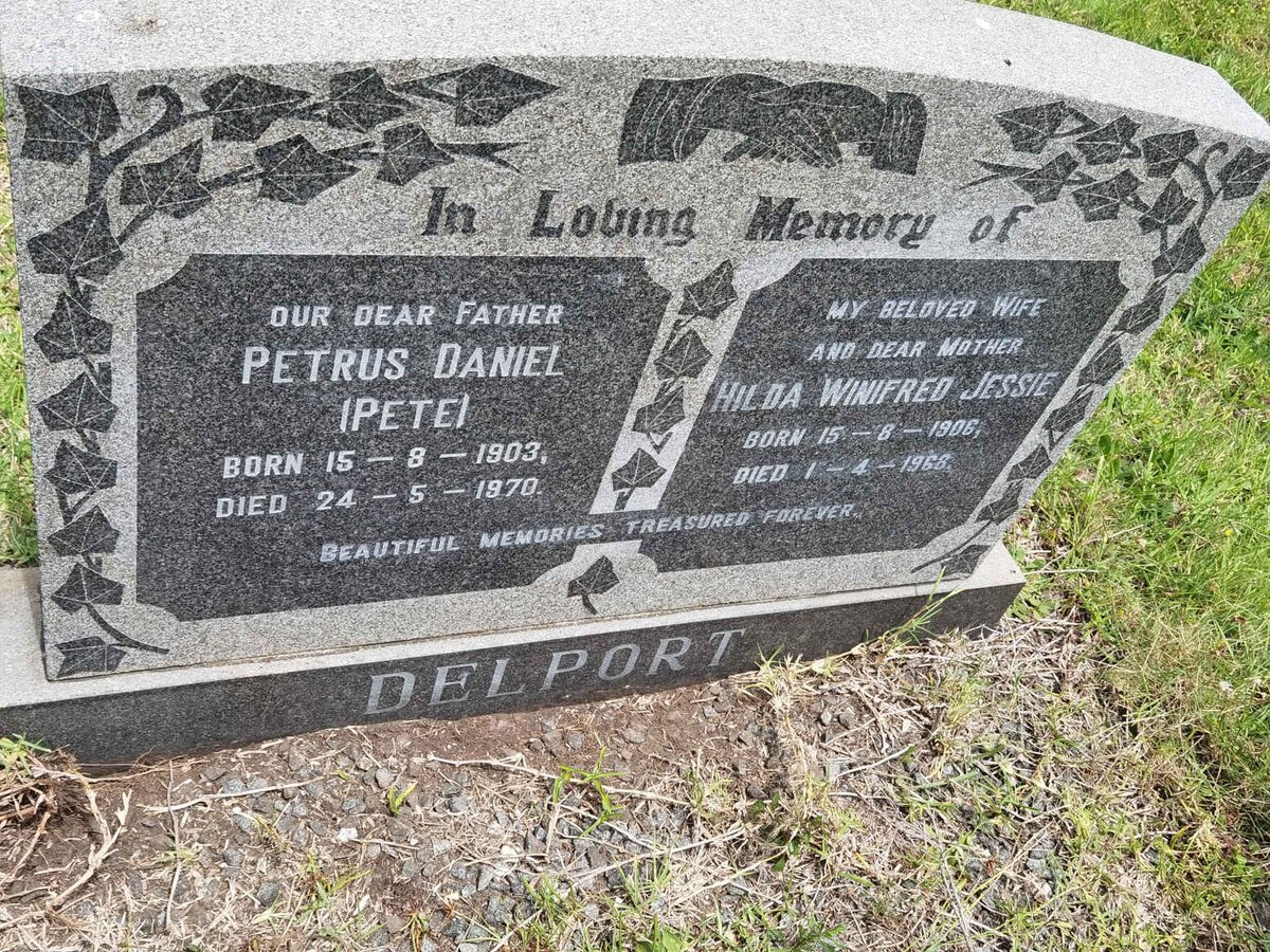 DELPORT Petrus Daniel 1903-1970 &amp; Hilda Winifred Jessie 1906-1966