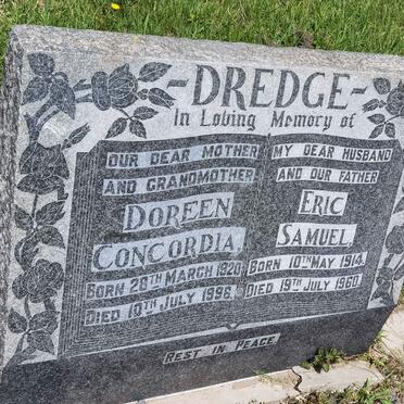 DREDGE Eric Samuel 1914-1960 & Doreen Concordia 1920-1996