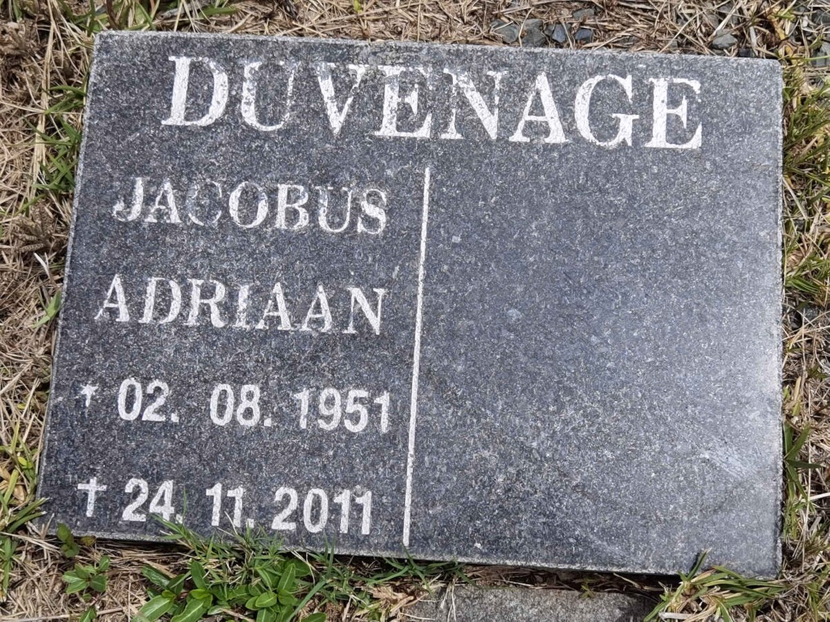DUVENAGE Jacobus Adriaan 1951-2011