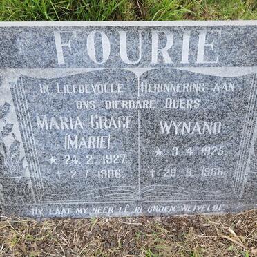 FOURIE Wynand 1925-1966 &amp; Maria Grace 1927-1986