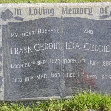 GEDDIE Frank 1870-1956 &amp; Eda 1886-1975
