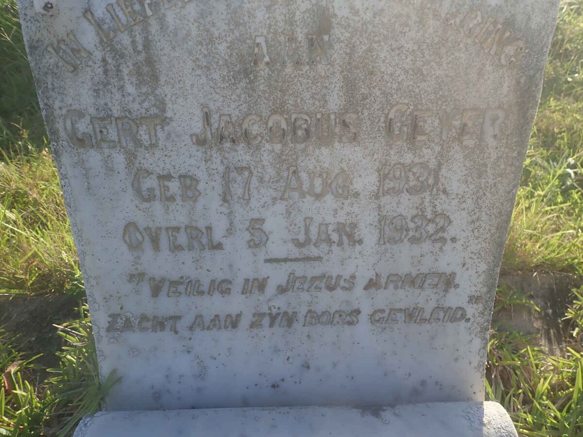 GEYER Gert Jacobus 1931-1932