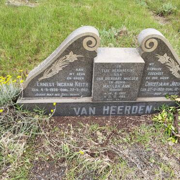 HEERDEN Christiaan Jozua, van 1900-1950 &amp; Matilda Ann BISHOP 1902-1985 :: VAN HEERDEN Ernest Ingram Keith 1938-1962