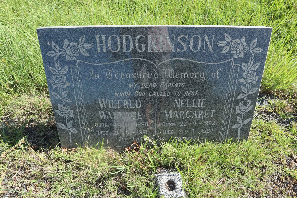 HODGKINSON Wilfred Wallace 1890-1951 &amp; Nellie Margaret 1892-1987