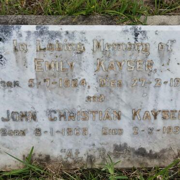 KAYSER John Christian 1869-1939 &amp; Emily 1864-1936