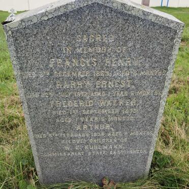 KUHLMANN Francis Henry -1869 :: KUHLMANN Harry Ernest -1872 :: KUHLMANN Frederic Walker -1873 :: KUHLMANN Arthur -1878