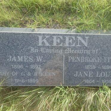 KEEN Penbroke Fitzroy 1859-1899 &amp; Jane Louisa 1864-1959 :: KEEN James W. 1896-1897 :: KEEN -1899