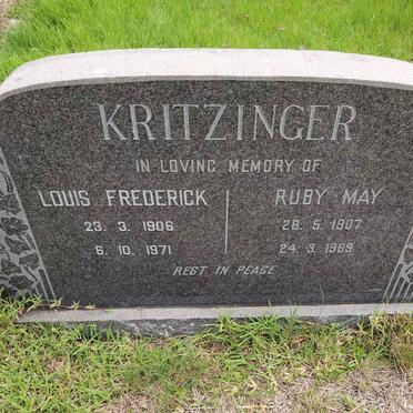 KRITZINGER Louis Frederick 1906-1971 &amp; Ruby May 1907-1969