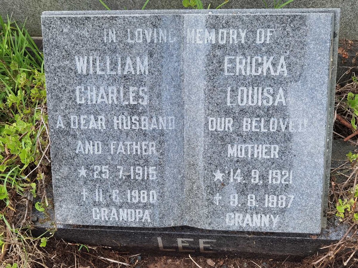 LEE William Charles 1915-1980 &amp; Ericka Louisa 1921-1987