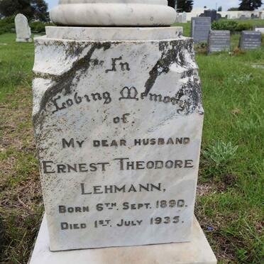 LEHMANN Ernest Theodore 1890-1935
