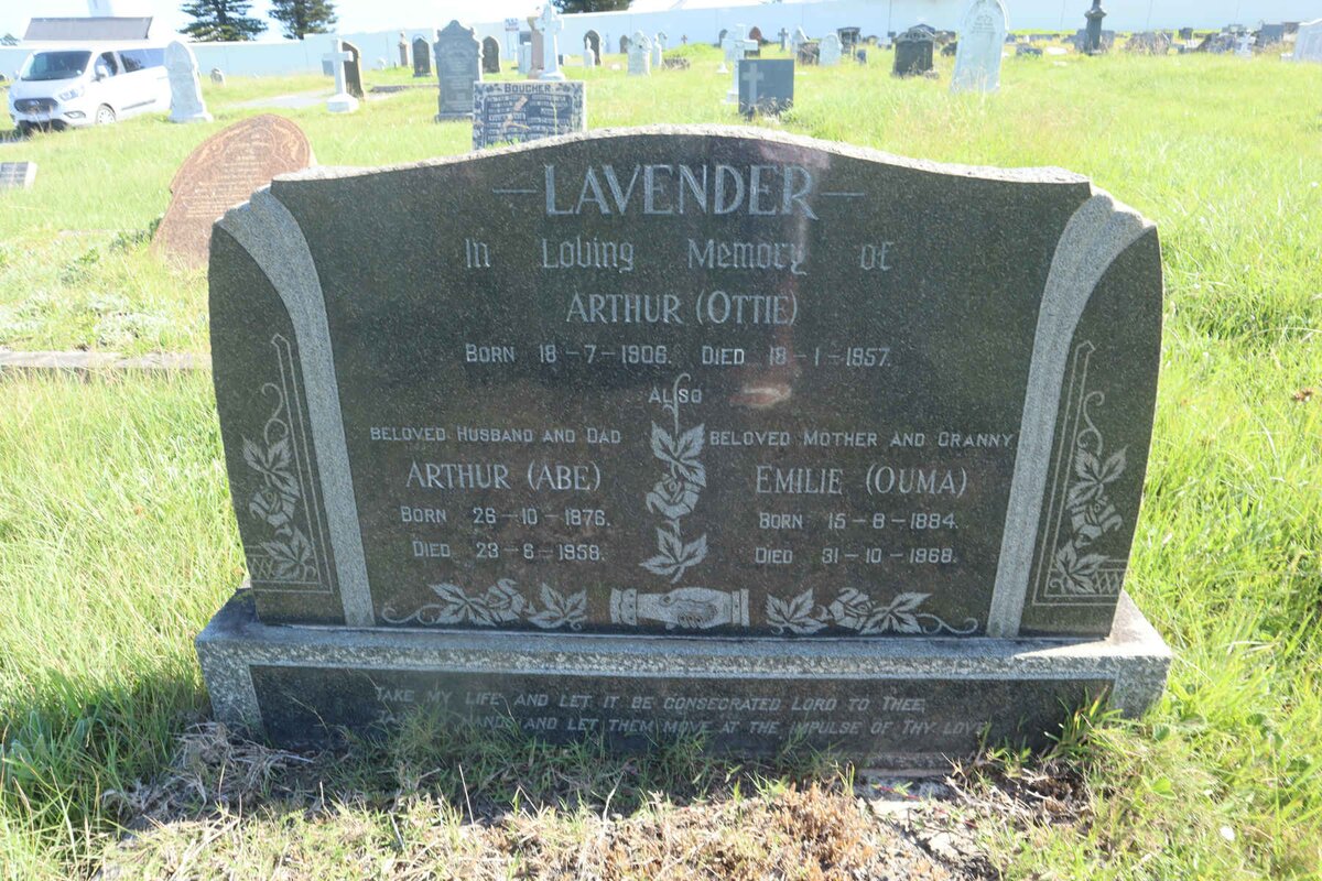 LAVENDER Arthur 1876-1958 &amp; Emilie 1884-1968 :: LAVENDER Arthur 1906-1957