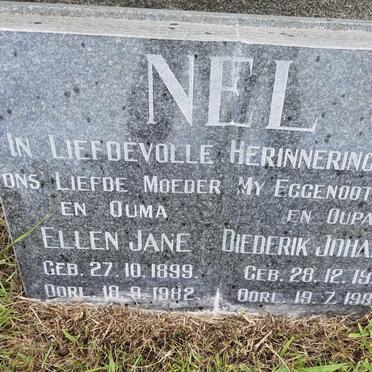 NEL Diederik Johannes 1914-1980 &amp; Ellen Jane 1899-1982