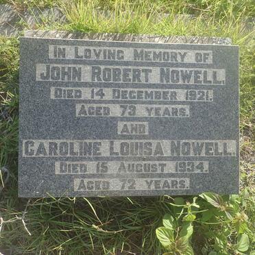 NOWELL John Robert -1921 &amp; Caroline Louisa -1934