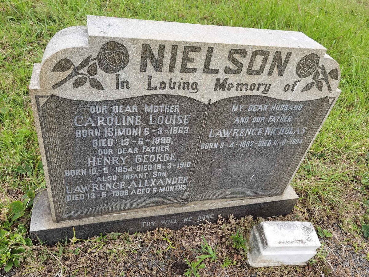 NIELSON Henry George 1854-1910 & Caroline Louise SIMON 1863-1898 :: NIELSON Lawrence Nicholas 1882-1964 :: NIELSON Lawrence Alexander -1909